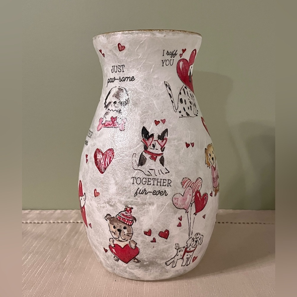 Decorated Vases, Decoupaged, Puppies, Dogs, Vases, Home Decor, Gifts